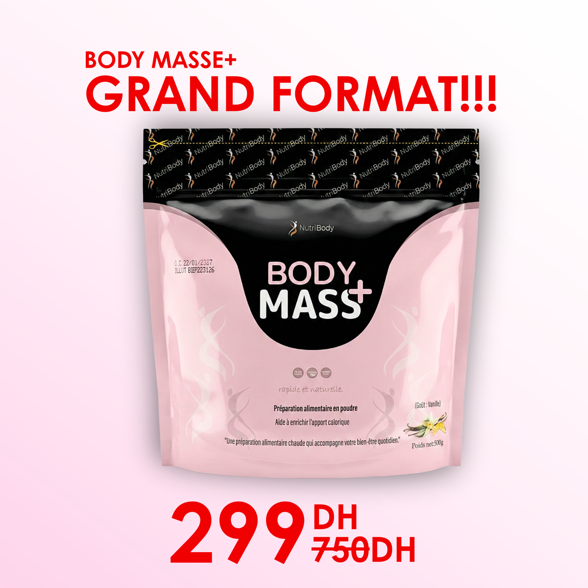 Body Mass+ GRAND FORMAT 500 gramme.